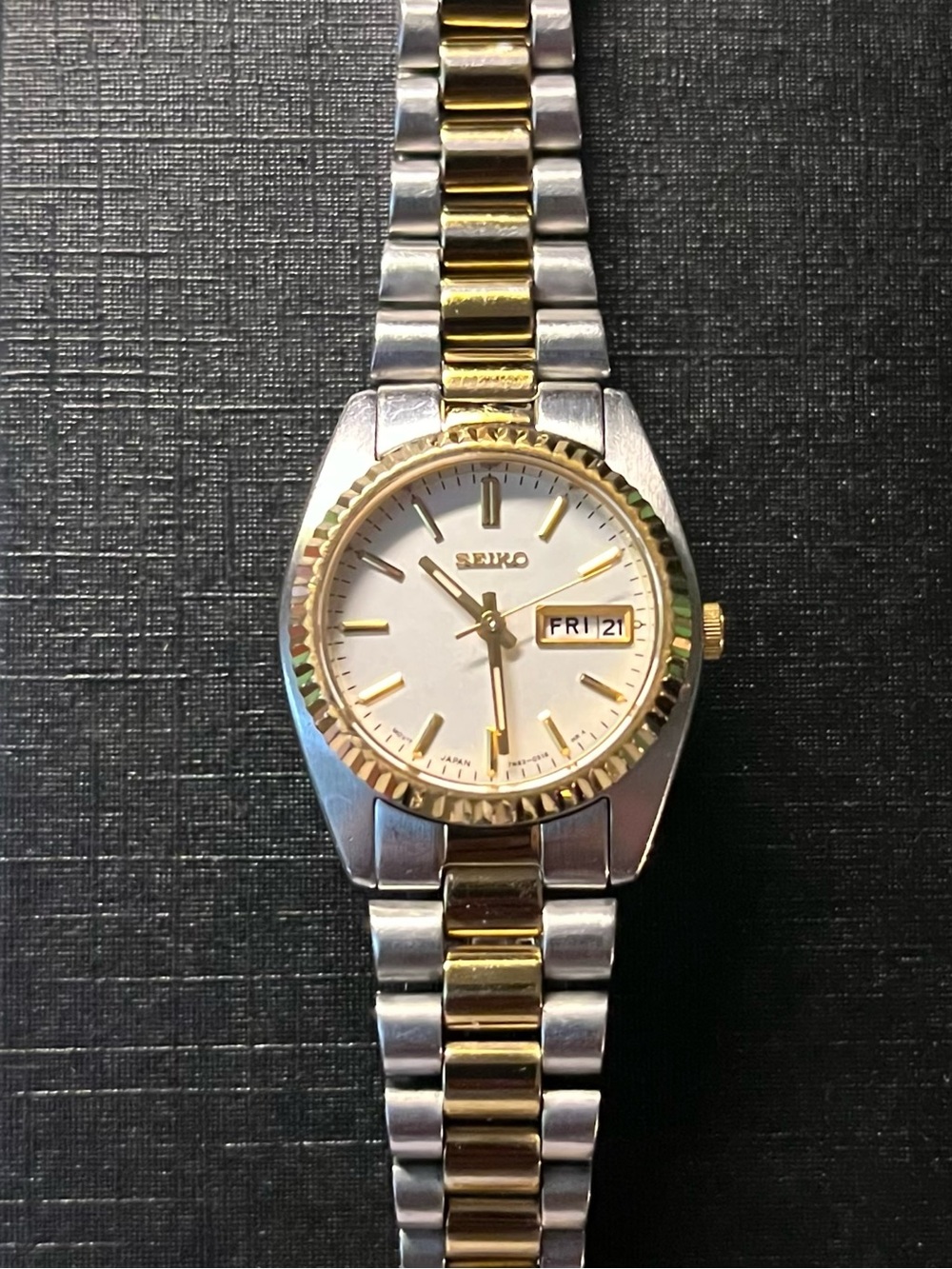 Fully Restored Seiko 7N83 Ladies Watch Gold Two-Tone Dress Watch Sapphire Glass